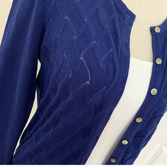 Talbots Colbalt Blue Cardigan Size Small - Picture 9 of 13
